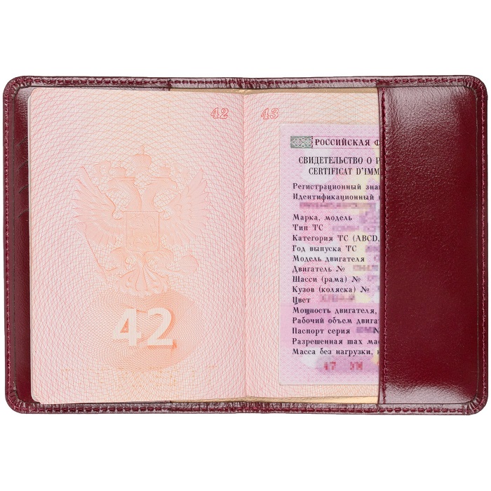Кожаная обложка для паспорта "Aurora" с именной гравировкой