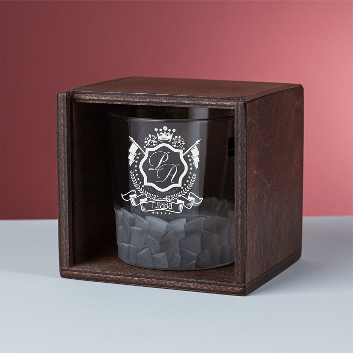 Стакан для виски "Blanton" в подарочной коробке с гравировкой