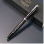 Ручка-роллер Parker IM с именной гравировкой, цвет черный/серебро