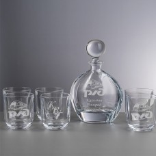 Набор штоф и шесть стаканов для виски "Crystal" с гравировкой в подарочной упаковке