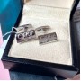 Подарочный набор из серебра запонки и зажим для галстука "Gallant" с гравировкой