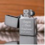 Матовая серебристая зажигалка Zippo с персонализацией